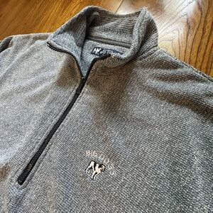 Vintage Y2K Big Dogs Blue 1/4 Zip Pullover Sweater Embroidered Logo Pockets Sz M